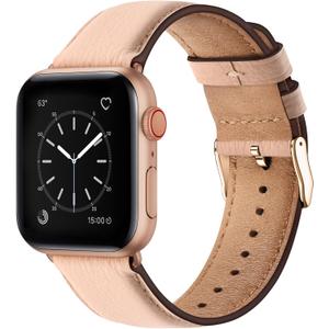 SUNFWR Leather Bands Compatible with Apple Watch Band 42mm(Series 3 2 1) 44mm 45mm 46mm 49mm for Men Women, Top Grain Genuine Leather Replacement Strap for iWatch Ultra 3 2 1, SE3 2 1, Series 11 10 9 8 7 6 5 4 3 2 1