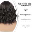 Dark Brown Synthetic Bob Wigs for Black Women Short Wavy Bob Curly Wig Heat Resistant Bob Wigs for Daily and Party