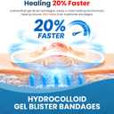 Bukihome Hydrocolloid Gel Blister Bandages - 25ct - Adhesive Blisters Bandages - Waterproof Blister Pads for Heel, Feet, Toe, Fingers - Gel Blister Prevention for Travel,Hiking (Heel Pack)