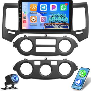 [4+64G] NHOPEEW Car Radio for Kia Optima/Magentis 2008-2010 with Wireless Carplay and Android Auto - 9 Inch Touchscreen Android Car Stereo - EQ Audio/GPS/WiFi/SWC/Bluetooth + AHD Backup Camera