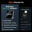 2026 Upgrade 3 in 1 Screen Mirror iOS Phone, Wired to Wireless CarPlay Adapter, 5.0GHz Bluetooth 5.4 Dongle for OEM Wired CarPlayNot for Netflix/Hulu