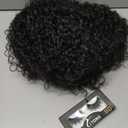 Alebery 27 Inch Drawstring Ponytail Extension for Black Women Deep Curly Ponytail Extension Synthetic Mixed with Human Hair Hairpieces Afro Kinky Curly Pony Tail for Daily Use (Black)