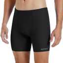 Runhit Men's Square Leg Swim Jammers Quick Dry Athletic Brief Swimsuit UPF 50+ Compression Swimming Shorts large