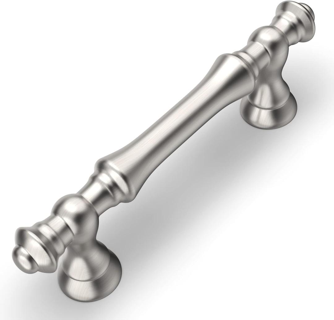 Amerdeco 10 Pack Brushed Satin Nickel Cabinet Pulls 3 Inch(76mm) Hole Center Cabinet Hardware Kitchen Cabinet Handles for Bathroom Drawer Pulls Dresser Pulls ZH0014