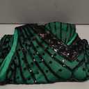 BABEYOND Women's Flapper Dresses 1920s V Neck Beaded Fringed Great Gatsby Dress (Large, Gold)