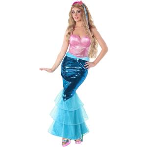 fun shack Mermaid Costume For Women Blue And Pink Womens Halloween Costumes (Medium)