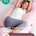 Momcozy Pregnancy Pillows for Sleeping, U Shaped Full Body Maternity Pillow for Side Sleeping - Support for Back, Legs, Belly, HIPS, 57 Inch, Pink