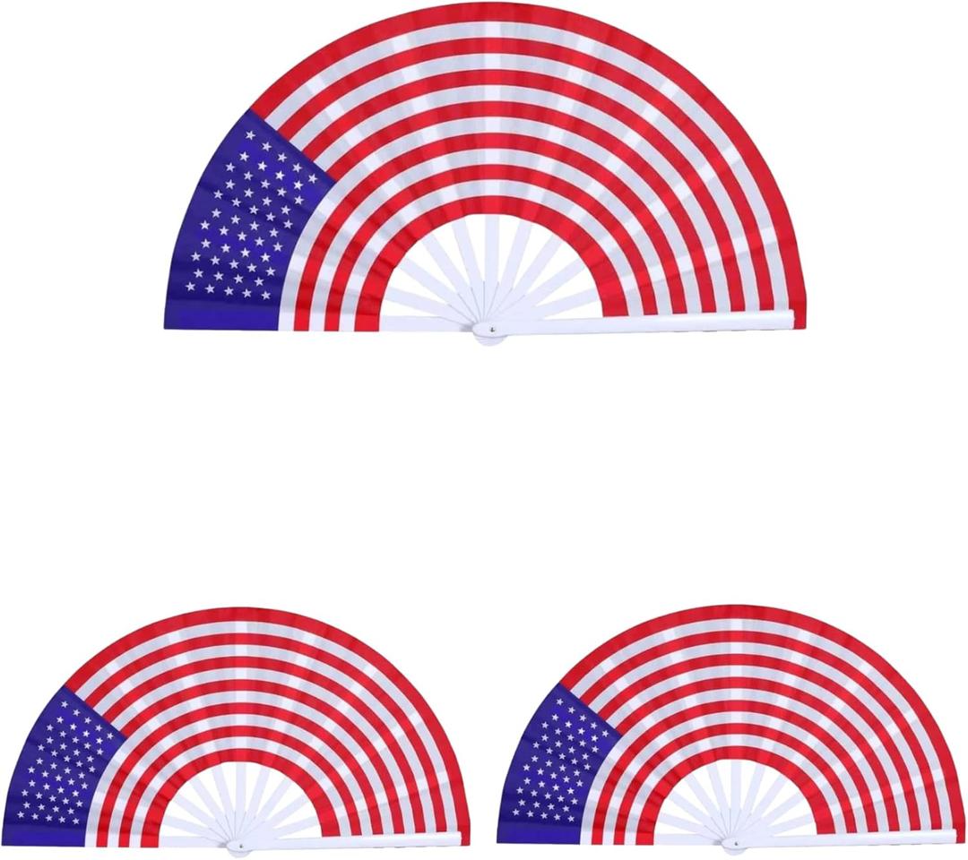 American Flag Fan with Tassel - Folding Handheld Fans for Women - Perfect for Dancing, Wedding Decorations, and More