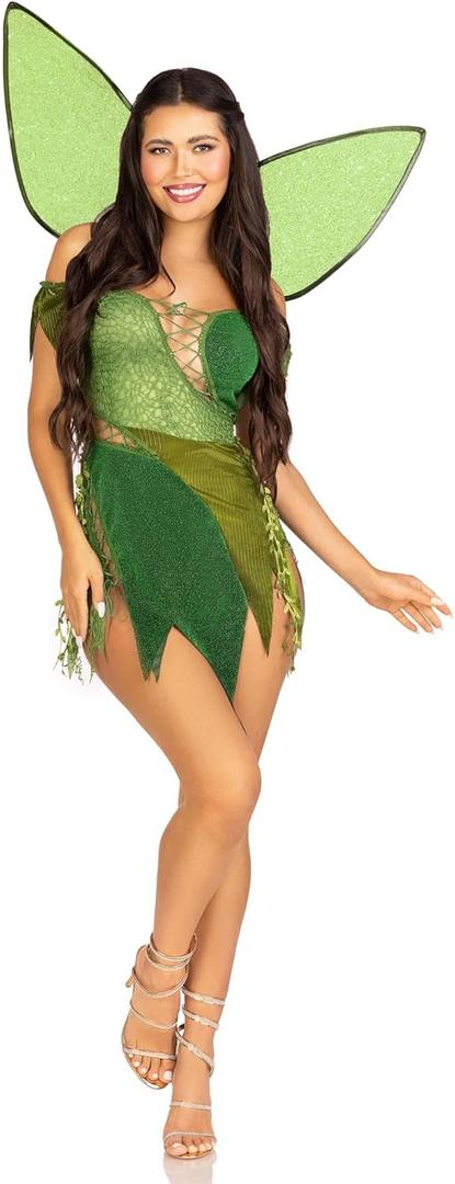 Leg Avenue Forest Fairy Costume for Women Sexy Halloween Costumes for Women with Shimmer Fairy Wings Adult (Large)