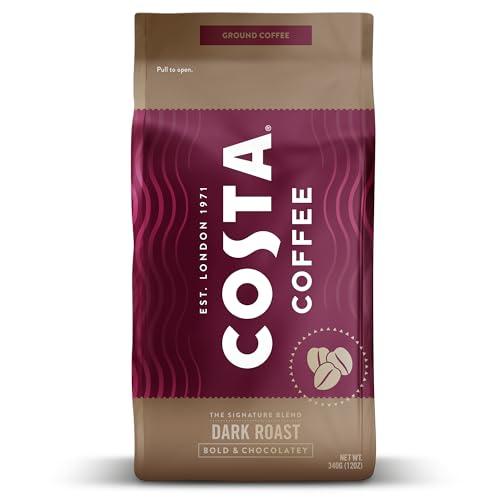 Costa Coffee Ground Coffee, Signature Blend Dark Roast, 12oz each, Rainforest Alliance Certified Pack of 2 By 02/28/2026