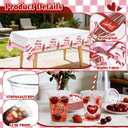 48 Sets Shes Ready to Pop Baby Shower Decorations, Retro Soda Decor include 16 oz Disposable Cups with Lid Straws Plates Napkins Tablecloths for Gender Reveal Pregnancy Newborn Party Supplies