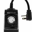 Single Outlet Outdoor Timer with 3-Prong Plug, All-Weather Design, 15 Amp Power Control, 6-Inch Cord for Lights and Devices