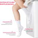 2 x COOLMATE 3 Pairs Womens Ruffle Socks, Cute Cotton Blend Crew Socks, Turn-Cuff Frilly Ankle Socks For Women