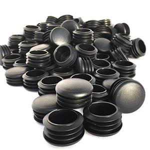 EZends Premium Grade 1 1/4 Inch Round Plastic Plugs, Extra Durable 14-20 Gauge (20 Pack) Pipe Plug Tubing End Cap, Black Round End Caps, Durable Chair Glide Sliders, Furniture Floor Protection