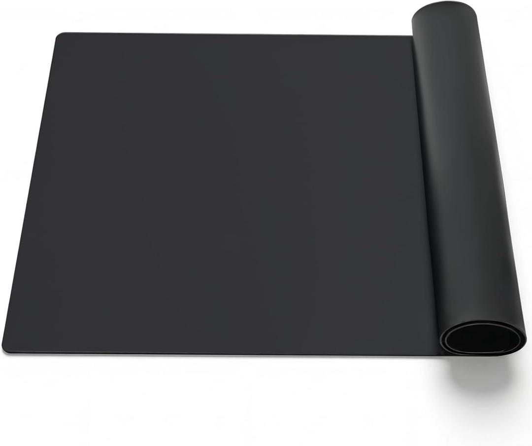 Silicone Mats for Crafts, 28" x 20"x1.3MM Large Silicone Mat,Silicone Mats for Kitchen Counter,Craft Mat, Nonskid Heat Resistant Desk Saver Pad, Multipurpose Mat, Placemat, Black