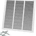 Rocky Mountain Goods Air Return Grille for 18" x 18" Duct Opening - Heavy Duty Steel - Premium Finish - Includes Screws - Louvered Design - Paintable - Matte White (Actual Dimensions 19.75" x 19.75")