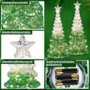 2 Pcs Mercury Glass Christmas Tree for Tabletop Light up Christmas Decor 11.6" Illuminated Glass Xmas Tree Battery Operated Xmas Table Centerpiece for Home Fireplace Festive Decor Gift(Silver)
