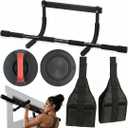 3-in-1 Pull Up Bar for Doorway – Multi-Function Home Gym with Push-Up Handles & Ab Straps, Heavy Duty Steel Chin-Up Bar, No-Screw Door Frame Workout Equipment for Pull-Ups, Dips, Sit-Ups