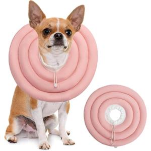 Soft Dog Cones, Recovery Dog Donut Collar After Surgery-Cone of Shame Alternative, Pet Elizabethan E-Collar Anti-Bite Lick Wound Healing Adjustable for Small Large Medium Dogs (2XL(Neck Girth9.8-20.5IN), pink)