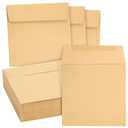 50 Pack Brown Square Envelopes, 5.5 x 5.5 Inches Kraft Paper Envelopes for Mailing Invitations, Weddings, Baby Showers, Birthdays, Small Business, Greeting Cards