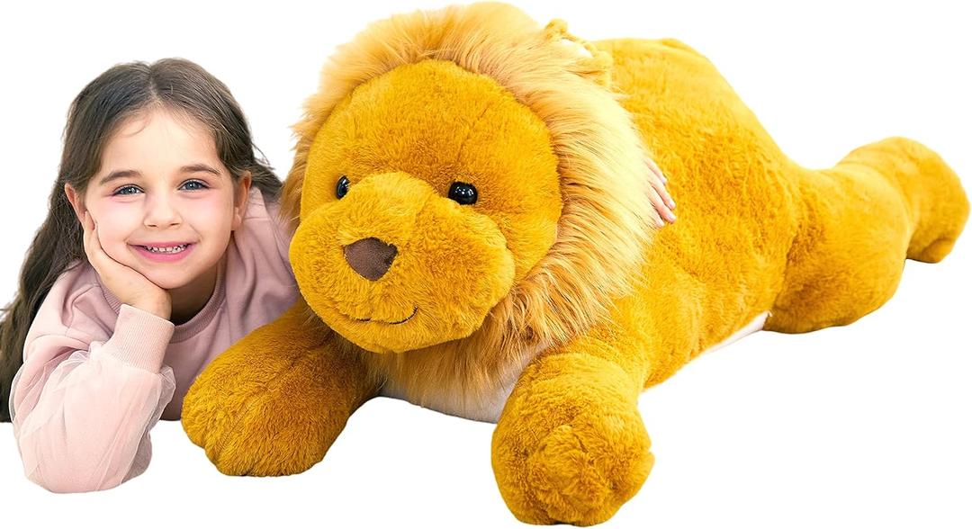 IKASA Large Lion Stuffed Animal Plush Toy,30" Giant Lions Cute Jumbo Soft Toys,Huge Big Size Plushy Fluffy Fat Oversized Plushie,Gifts for Kids Girls