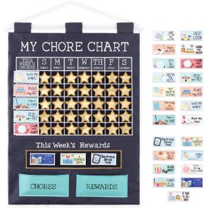 The Peanutshell Learning Calendar Wall Chart - Homeschool Supplies, Interactive Pocket Chart for Toddlers & Kids - Preschool Learning Activity Board, Circle Time Board for Classroom - My First Chore