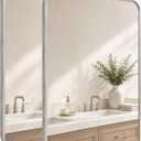 2-Pack 24x36 Inch Brushed Nickel Rounded Rectangle Vanity Mirrors