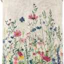 Wildflower Flannel Blanket,Colorful Meadow Flower and Botanical Throw with Cream Background,Lightweight Fleece Blankets for Blossom Lover,Couch,Cabin,Bed,Camping Floral Decor Gifts,50x40in