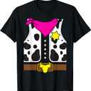 Cowgirl Horse Riding Pink Girl Cowboy Rodeo Costume Horse T-Shirt (2XL, Black)