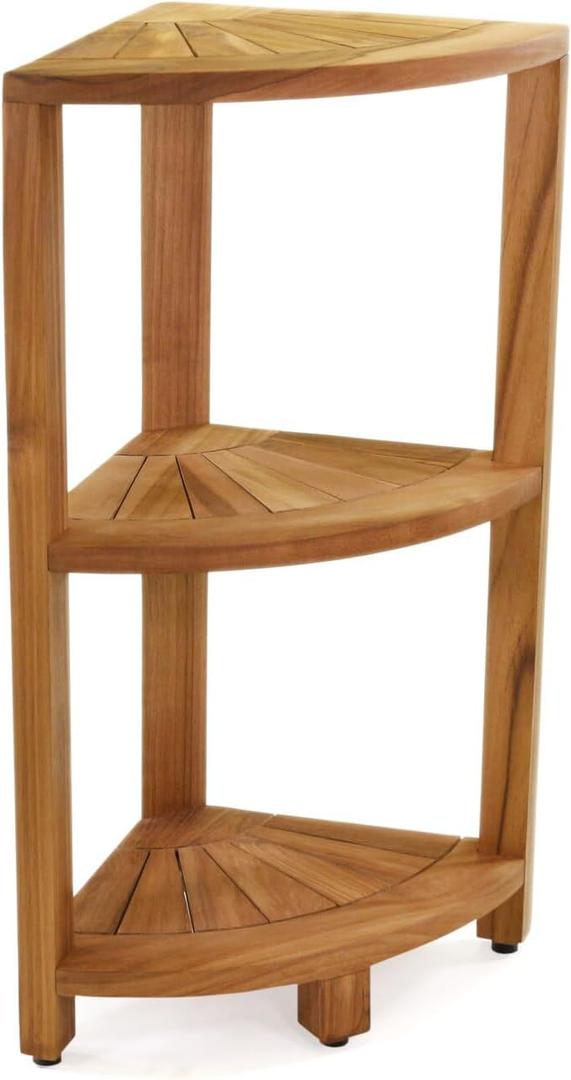 AquaTeak Kai Petite - Teak Corner Shower Storage Stand