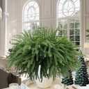 Christmas Norfolk Pine Branches Stems 18 Inch Real Touch Artificial Norfolk Pine Stems Branch Faux Cedar Pine Christmas Fake Greenery Picks for Vase DIY Garland Wreath Home Decoration (12)