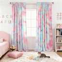 Amidoudou 1 Panel Plush Cute Curtain for Girls Bedroom Semi-Blackout Rainbow Curtain (Colorful, 66x96 Inch)