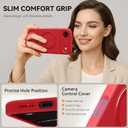 Compatible with iPhone Air Case with Stand, Full Camera Protection Slim Liquid Silicone Phone Cases for iPhone 17 Air Compatible with MagSafe Magnetic Ring Kickstand Case 6.5", Red