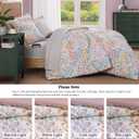 CASAAGUSTO Full Comforter Set, 7 Pieces Bed in a Bag Full Pinkish Floral Comforter Set with Flowers Leaves Pattern, Soft Seersucker Design All Season Full Size Bedding Set