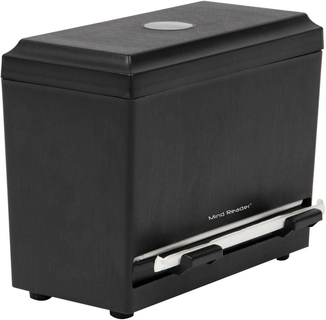 Mind Reader Compact Straw Dispenser or Pencil Dispenser, Countertop Organizer, Plastic, Black