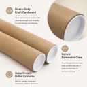 2-Pack 3 x 24 in Kraft Mailing Tubes with End Caps for Posters & Documents