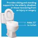 Carex Toilet Seat Riser, Round Raised Toilet Seat Adds 3.5 inches to Toilet Height, for Assistance Bending or Sitting, 300 Pound Weight Capacity Toilet Riser