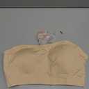 PoseFree Seamless Push Up Strapless Bra for Women Non-Slip Silicone Bandeau Bra with Fabric & Clear Straps Wireless Tube Top (Medium, Nude)