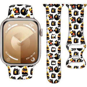 Sport Silicone Watch Band Compatible with Apple Watch 38mm 40mm 41mm, Adjustable Soft Replacement Strap for Women Men, Compatible with iWatch Ultra2/1 SE Series 10 9 8 7 6 5 4 3 2 1