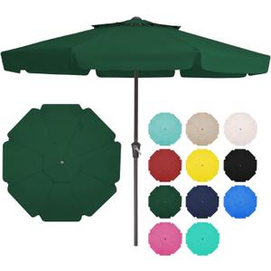 JEAREY 11' 2-Tiers Patio Umbrellas Outdoor Market Table Umbrella w/Crank, 8 Sturdy Ribs, UV Protection Waterproof Sunproof(Dark Green)