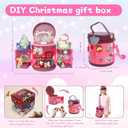 2025 Kids Box  DIY Christmas Organizer Bucket with Stickers & Mini Toys, Fidget Toy Pack, Multi-Item Fidget Toys, Creative Holiday Craft Kit for Girls Boys, Santa & Snowman Storage Bucket for Kids