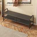 INGIORDAR Shoe Rack 2 Tier Long Storage Organizer Wide Metal Shoe Shelf for Closet Entryway Black