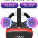 VR Headset Compatible with iPhone & Android - Universal Virtual Reality Goggles for Kids & Adults - Virtual Reality Headset for Kids - Your Best Mobile Games 360 Movies w/New 3D VR for iPhone (Red)