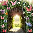 18 Pcs Large Butterfly Party Decoration 2 Sizes 3D Paper Pastel Butterfly Wall Decor Hanging Butterflies for Birthday Baby Shower Wedding Decoration, Paper Flower for Wall Decor