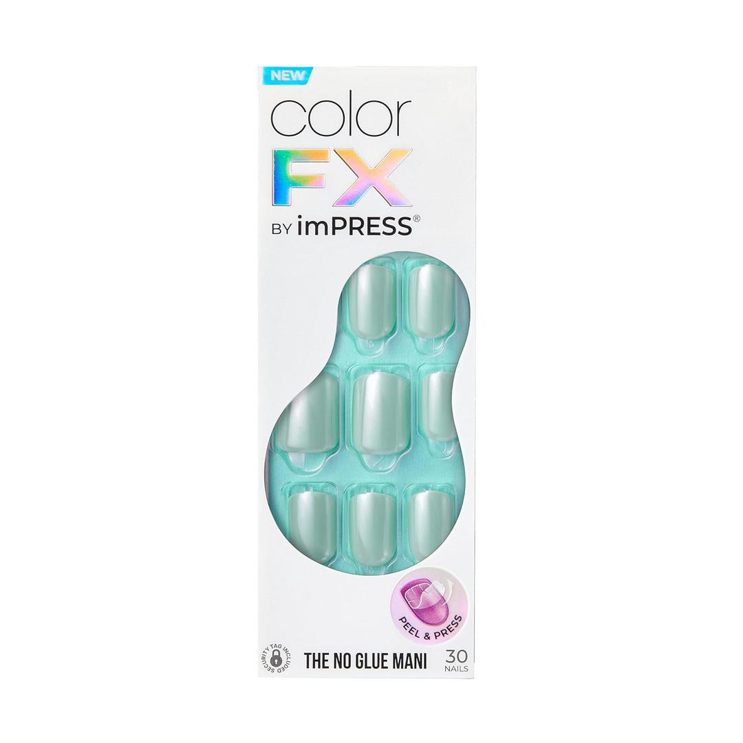 Kiss Impress No Glue Mani Press On Nails, ColorFX, 'After Hours', Blue, Short Size, Squoval Shape, Includes 30 Nails, Prep Pad, Instructions Sheet, 1 Manicure Stick, 1 Mini File