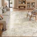 cotiled 7x9 Area Rugs Living Room: Washable Abstract Rug Beige