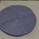 SHACOS 13 inch Round Braided Placemats Set of 6 Non Slip Washable Place Mats Fabric Polyester Table Mats for Dining Table Home Kitchen Wedding Party Decor, Dusty Blue
