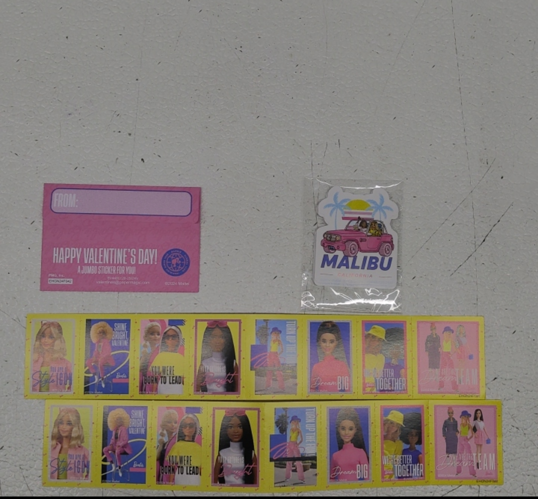 16 mini Valentines with 16 Jumbo Stickers