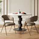 COLAMY Dining Chairs Set of 2, Modern Fabric Upholstered Dining Room Kitchen Side Chairs with Open Back and Padded Seat for Living Room/Restaurant/Cafe, Taupe