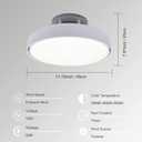 Bladeless Ceiling Fan with Light and Remote, Flush Mount Low Profile Ceiling Fan, Modern Enclosed Fandelier with Dimmable LED Light, Quiet Ceiling Fan for Bedroom Living Room Kitchen, Modern White